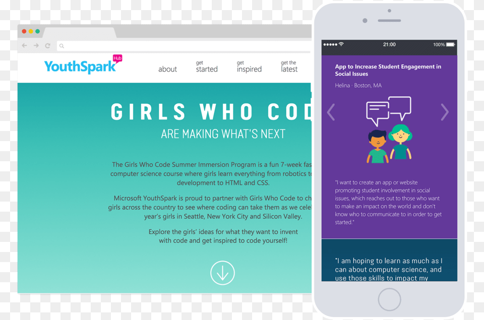 Girls Who Code Are Making What S Next Website, Electronics, Mobile Phone, Phone, Person Png Image