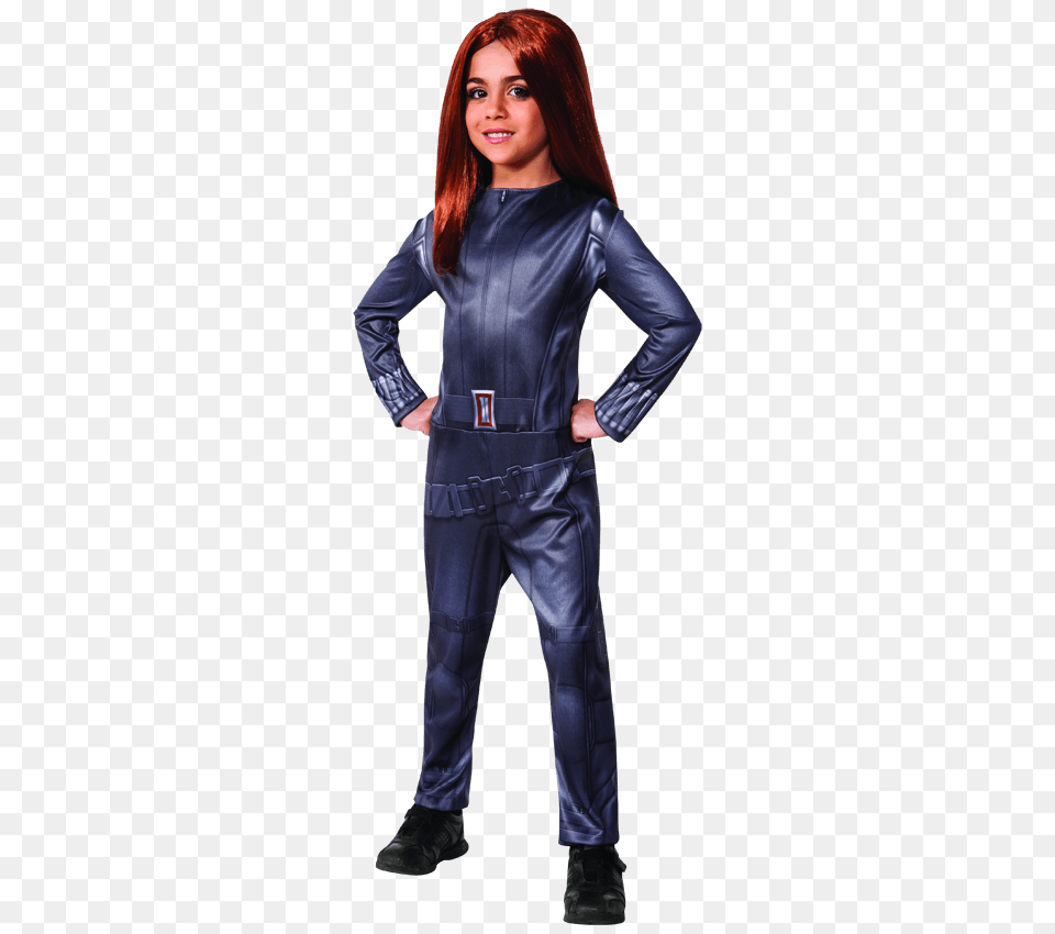 Girls Winter Soldier Black Widow Costume, Adult, Suit, Sleeve, Person Free Transparent Png