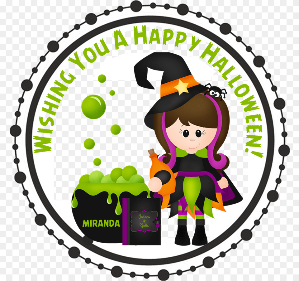 Girls Witch Halloween Stickers Circle Design For Cricut, Tennis Ball, Ball, Tennis, Sport Png Image