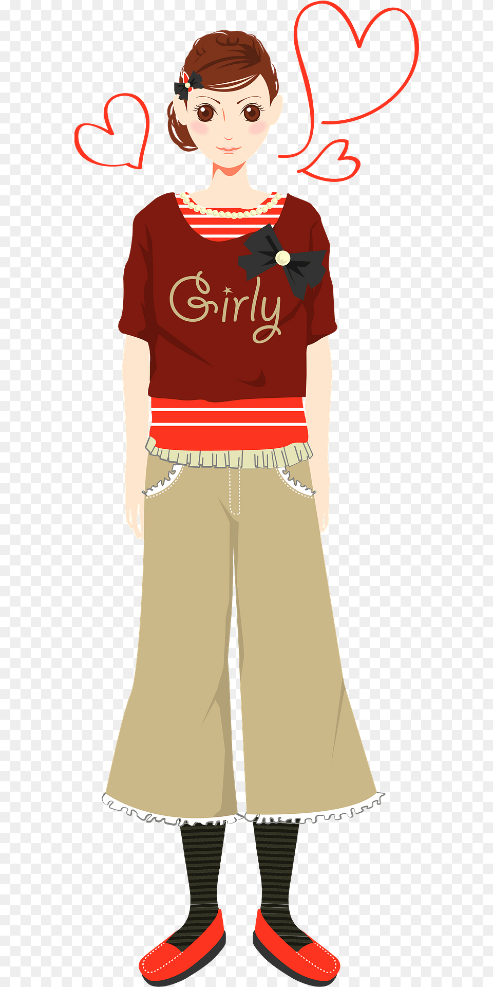 Girly Girl Clipart, Book, Person, Publication, Clothing Png Image