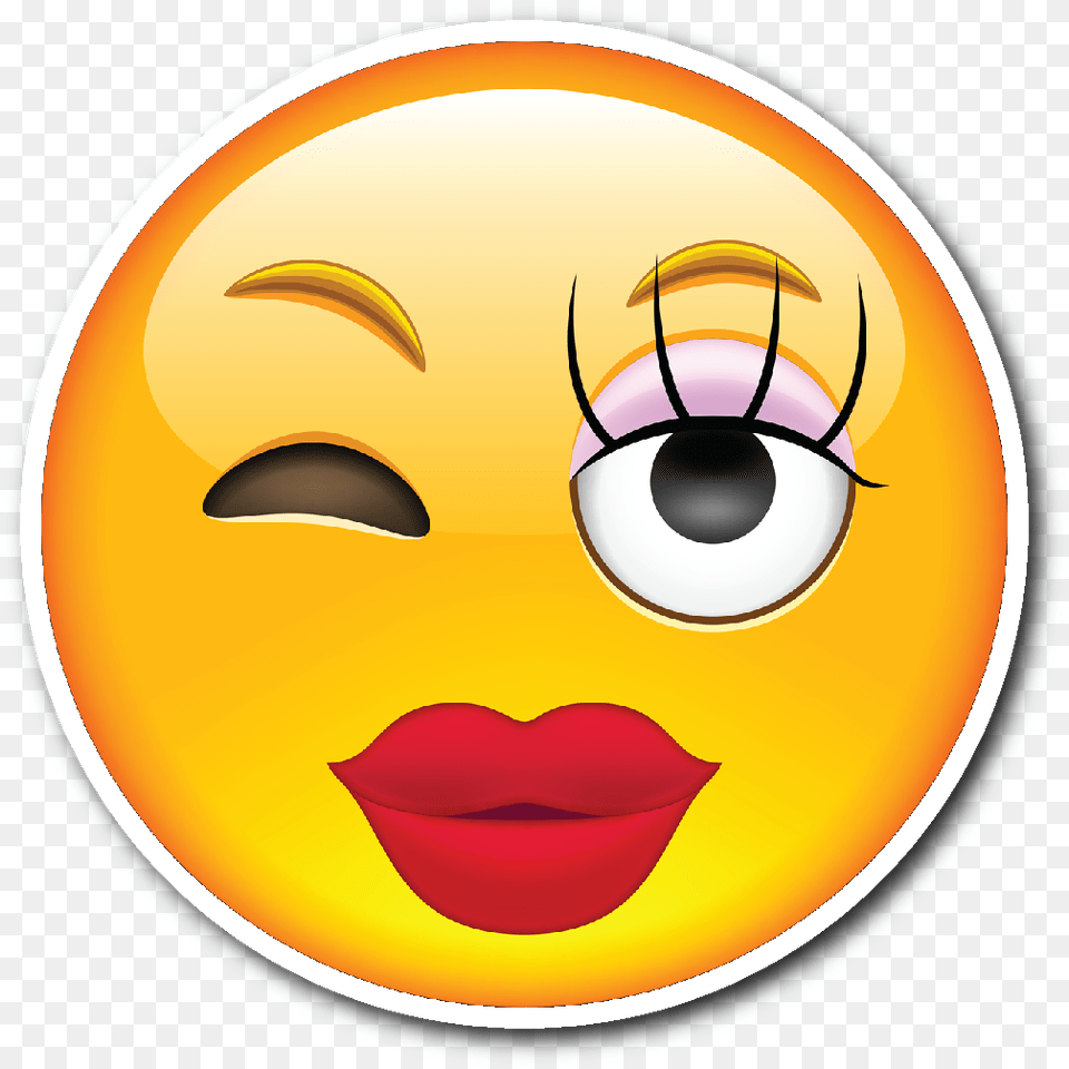 Girly Smiley Face Vinyl Emoji Girl Sticking Tongue Out, Nature, Outdoors, Sky, Head Free Png Download