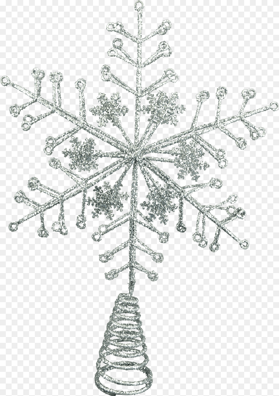 Gisela Graham Silver Snowflake Tree Topper, Nature, Outdoors, Cross, Snow Png