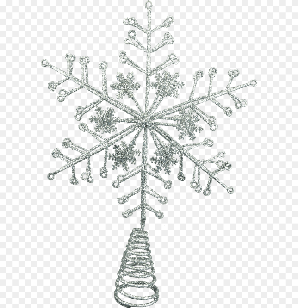 Gisela Graham Silver Snowflake Tree Topper Background Anchor, Nature, Outdoors, Snow, Cross Free Transparent Png