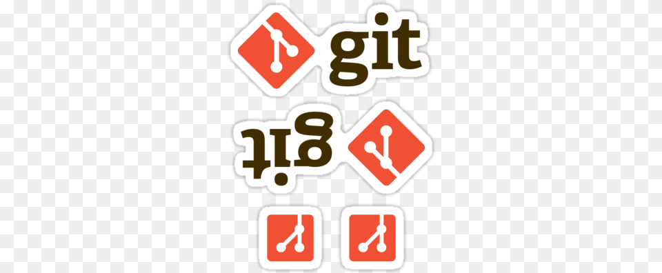 Git Stickers And T Git Logo Sticker, Sign, Symbol, Road Sign, First Aid Free Png Download