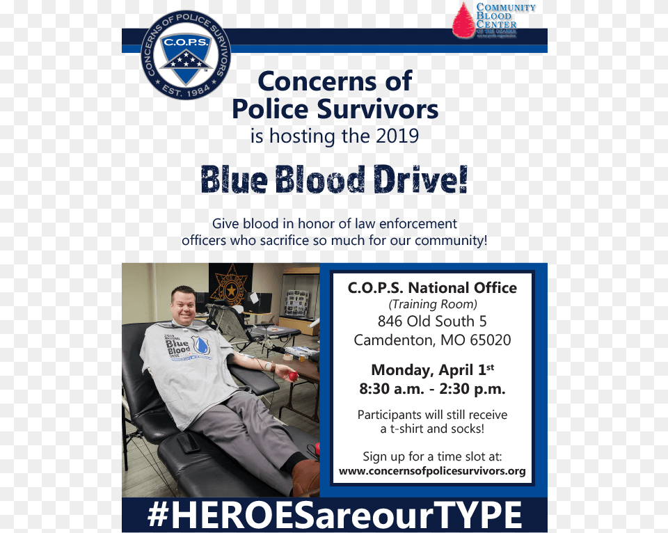 Give Blood In Honor Of Law Enforcement Officers Who Concerns Of Police Survivors, Poster, Advertisement, Person, Man Free Png