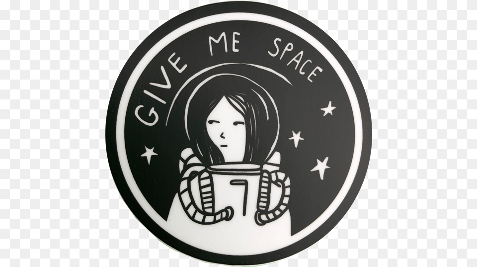 Give Me Space Sticker, Logo, Face, Head, Person Png