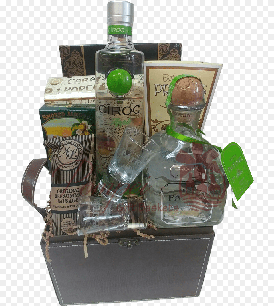 Give Me The Green Light Liquor Gift Basket Barware, Alcohol, Beverage Free Png