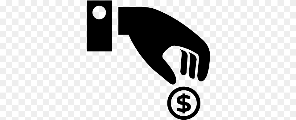 Give Money Vector Hand Giving Money Icon, Gray Free Transparent Png