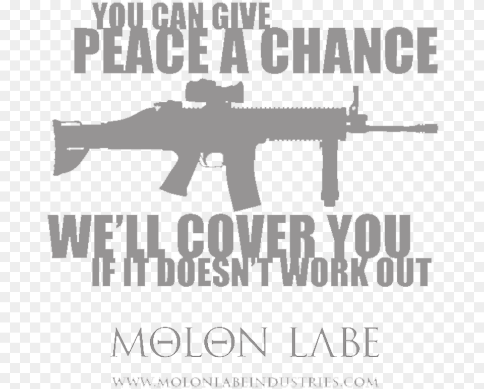 Give Peace A Chance Ladies T Shirt Bravo Platoon, Firearm, Gun, Rifle, Weapon Png