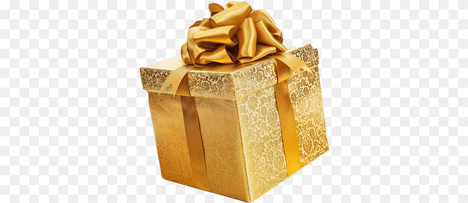Give Present Clipart Here Gold Christmas Gift, Box Png