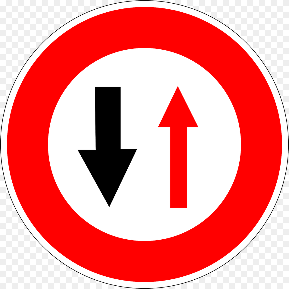 Give Priority To Oncoming Vehicles Clipart, Sign, Symbol, Road Sign Free Png Download