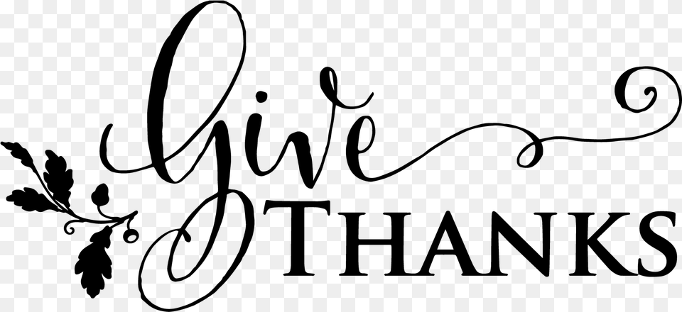 Give Thanks Clipart Black And White, Gray Free Transparent Png