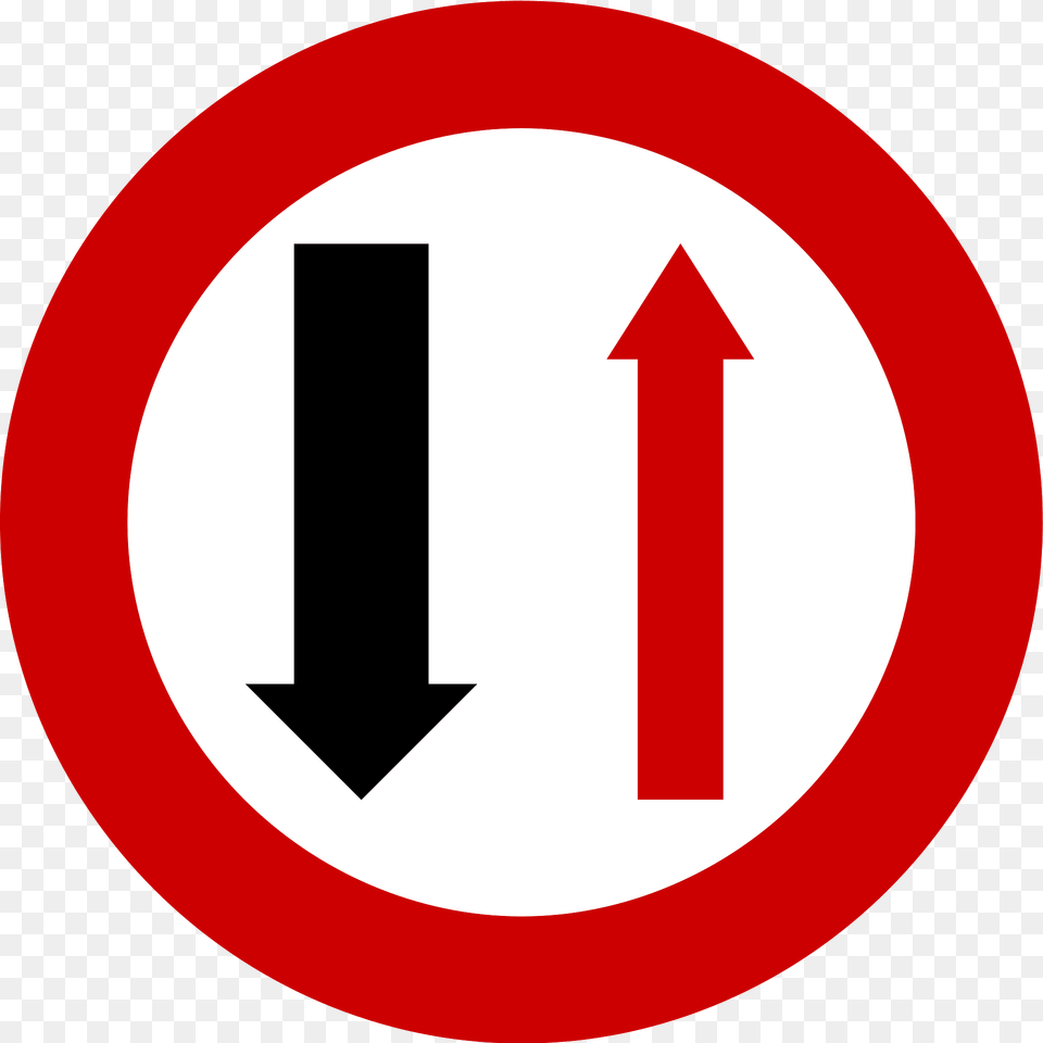 Give Way To Oncoming Traffic Sign In Greece Clipart, Symbol, Road Sign Png