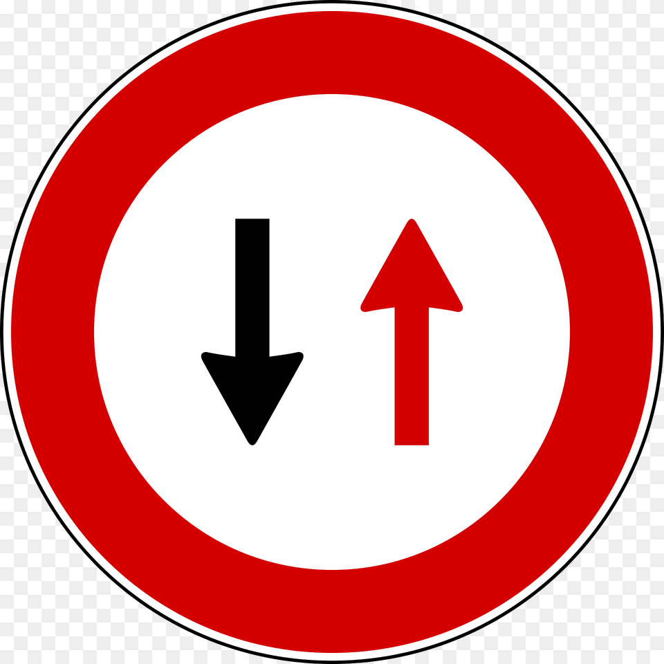 Give Way To Oncoming Traffic Sign In Italy Clipart, Symbol, Road Sign Png