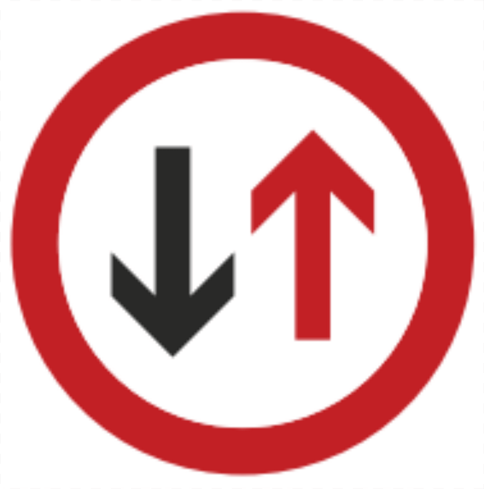Give Way To Oncoming Traffic Sign In Luxembourg Clipart, Symbol, Road Sign Png
