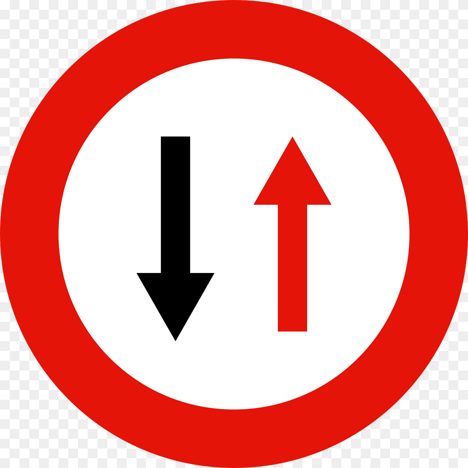 Give Way To Oncoming Traffic Sign In Spain Clipart, Symbol, Road Sign Png Image