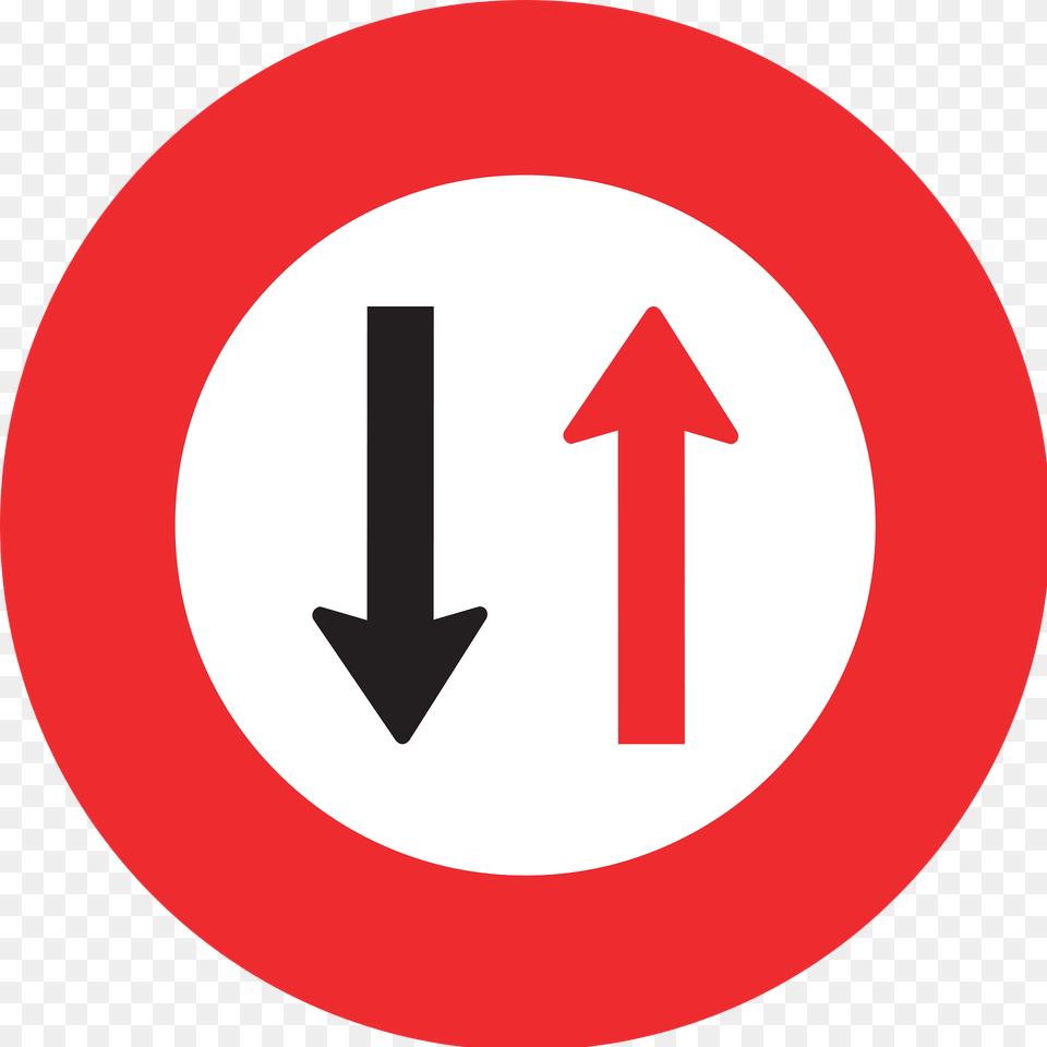 Give Way To Oncoming Traffic Sign In Switzerland Clipart, Symbol, Road Sign, Disk Free Transparent Png