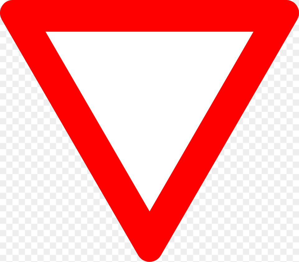 Give Way Yield Sign In Belgium Clipart, Symbol, Triangle, Road Sign, Dynamite Free Png