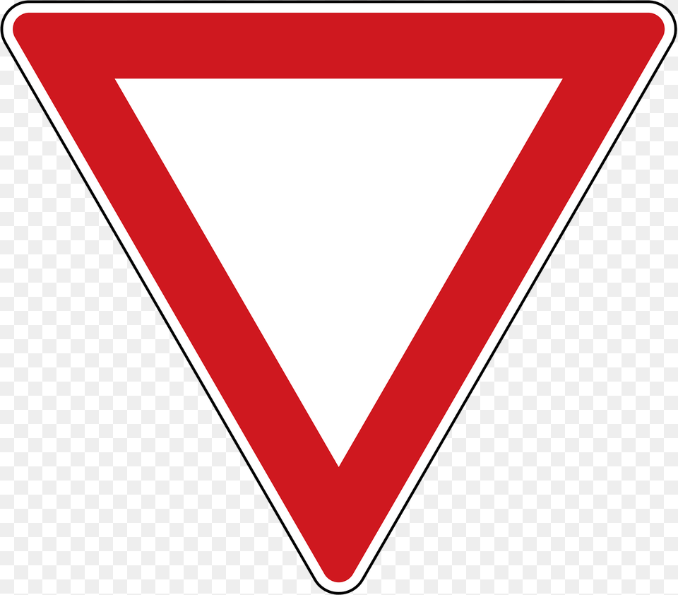 Give Way Yield Sign In Czech Republic Clipart, Symbol, Triangle, Road Sign, Smoke Pipe Free Transparent Png
