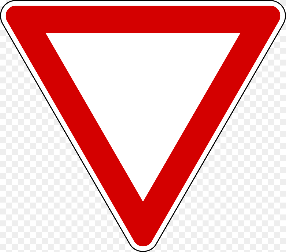 Give Way Yield Sign In Italy Clipart, Symbol, Triangle, Road Sign, Smoke Pipe Free Transparent Png
