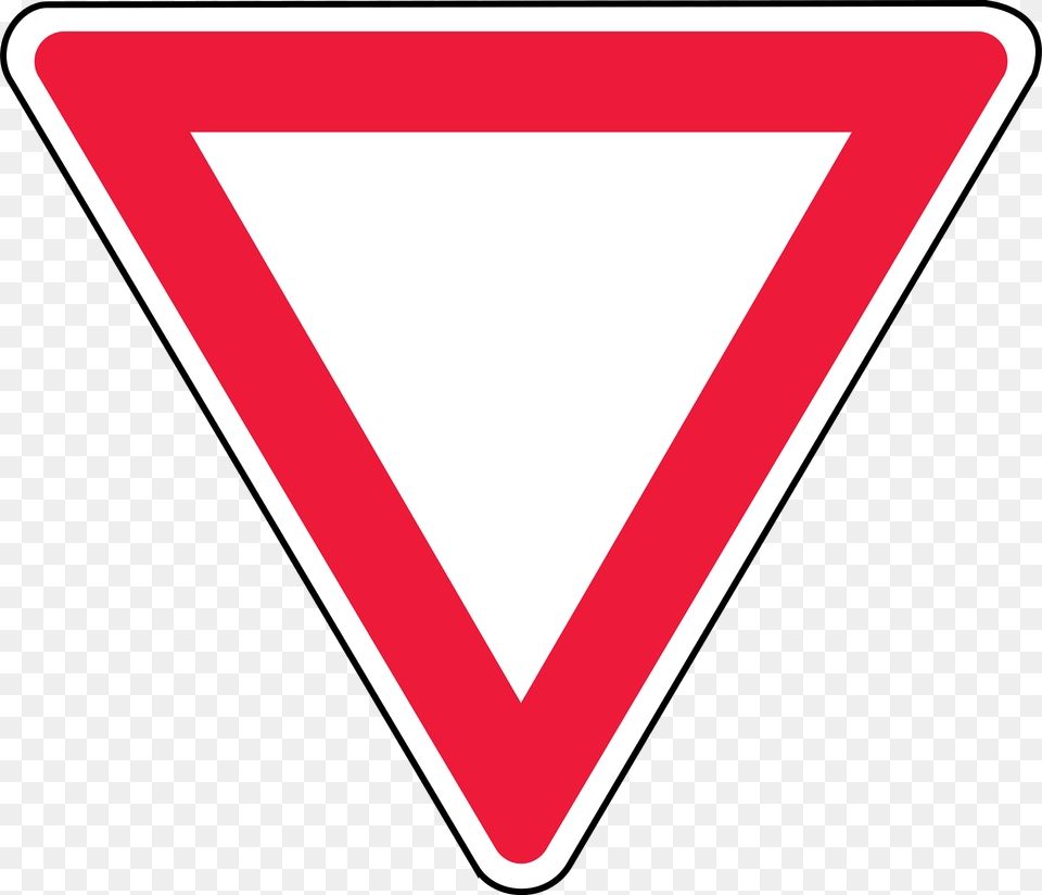 Give Way Yield Sign In Latvia Clipart, Symbol, Triangle, Road Sign Free Transparent Png