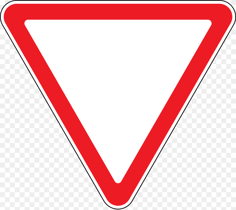 Give Way Yield Sign In Moldova Clipart, Symbol, Road Sign, Smoke Pipe, Triangle Free Png Download