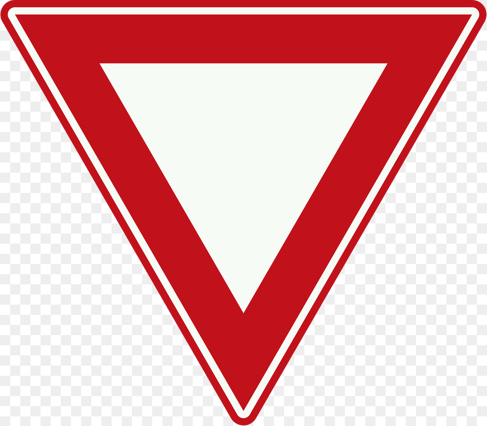 Give Way Yield Sign In Netherlands Clipart, Triangle, Symbol, Road Sign Png Image