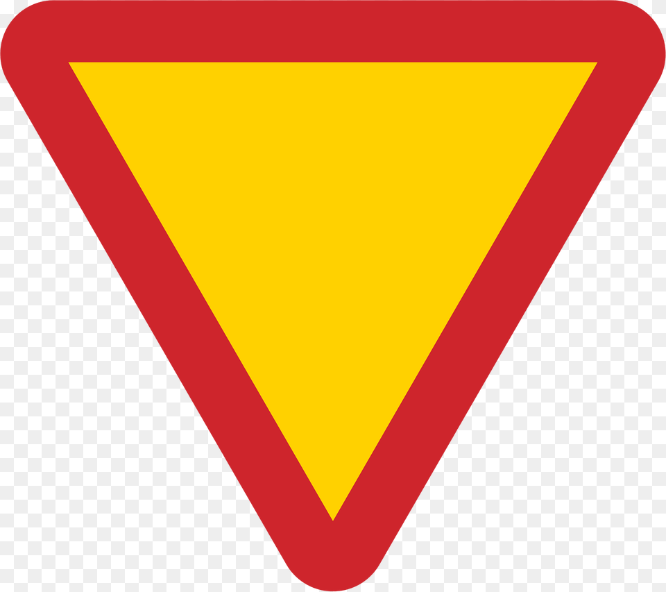 Give Way Yield Sign In Sweden Clipart, Symbol, Triangle, Dynamite, Road Sign Png Image