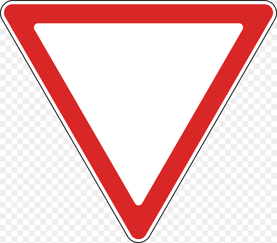 Give Way Yield Sign In Ukraine Clipart, Symbol, Triangle, Road Sign, Smoke Pipe Free Transparent Png