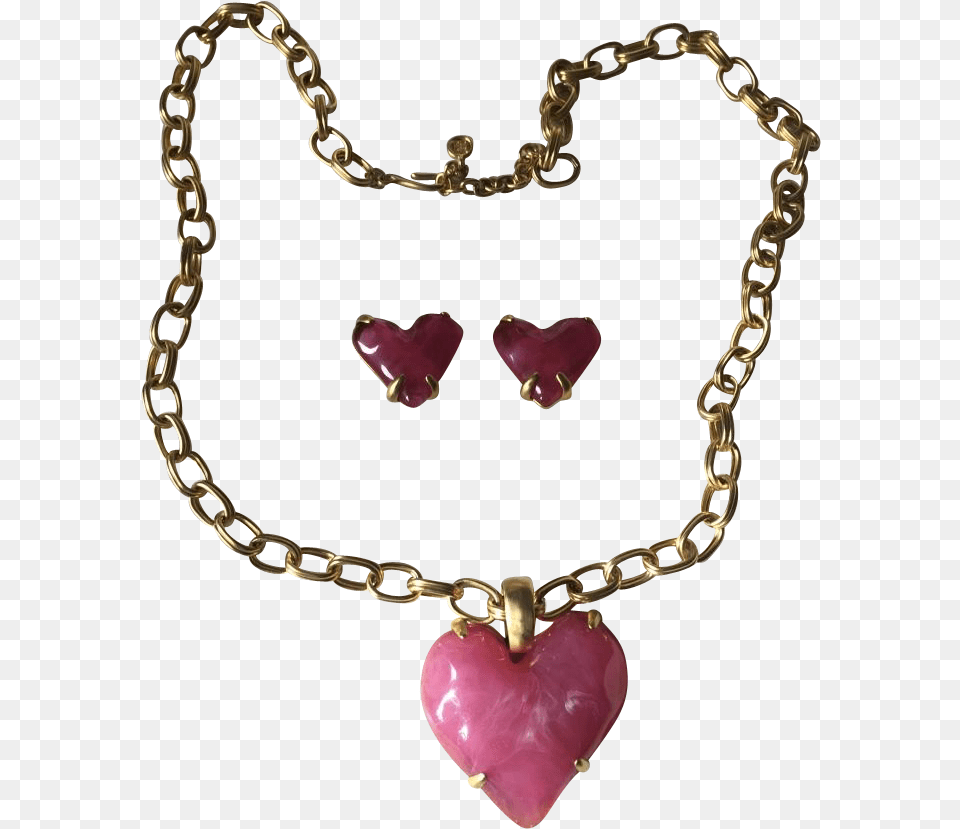 Givenchy Gold Metal Chain Amp Pink Jelly Lucite Heart Shinobu Kimetsu No Yaiba Ropa, Accessories, Jewelry, Necklace, Bracelet Free Png Download