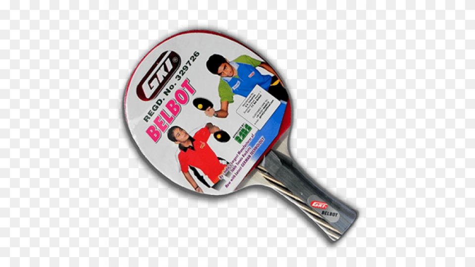 Gki Belbot Table Tennis Racquet Gki Belbot Table Tennis Bat, Tennis Racket, Sport, Racket, Person Free Transparent Png