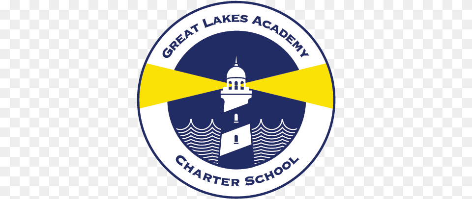 Gla Ribbon Cutting U2014 Great Lakes Academy Charles Rushe Middle School, Logo, Disk, Emblem, Symbol Free Transparent Png