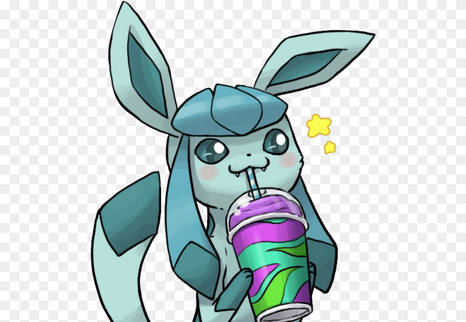 Glaceon Drinking A Slushie, Person, Face, Head Free Transparent Png