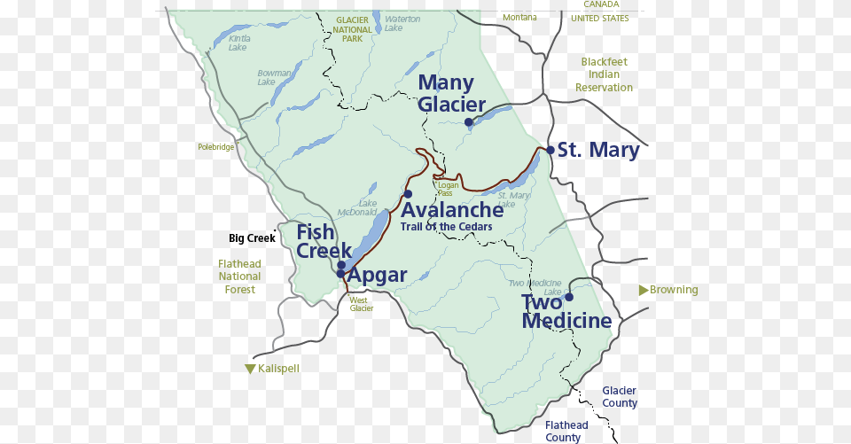 Glacier National Park Map Forest, Atlas, Tree, Rainforest, Plot Free Png Download