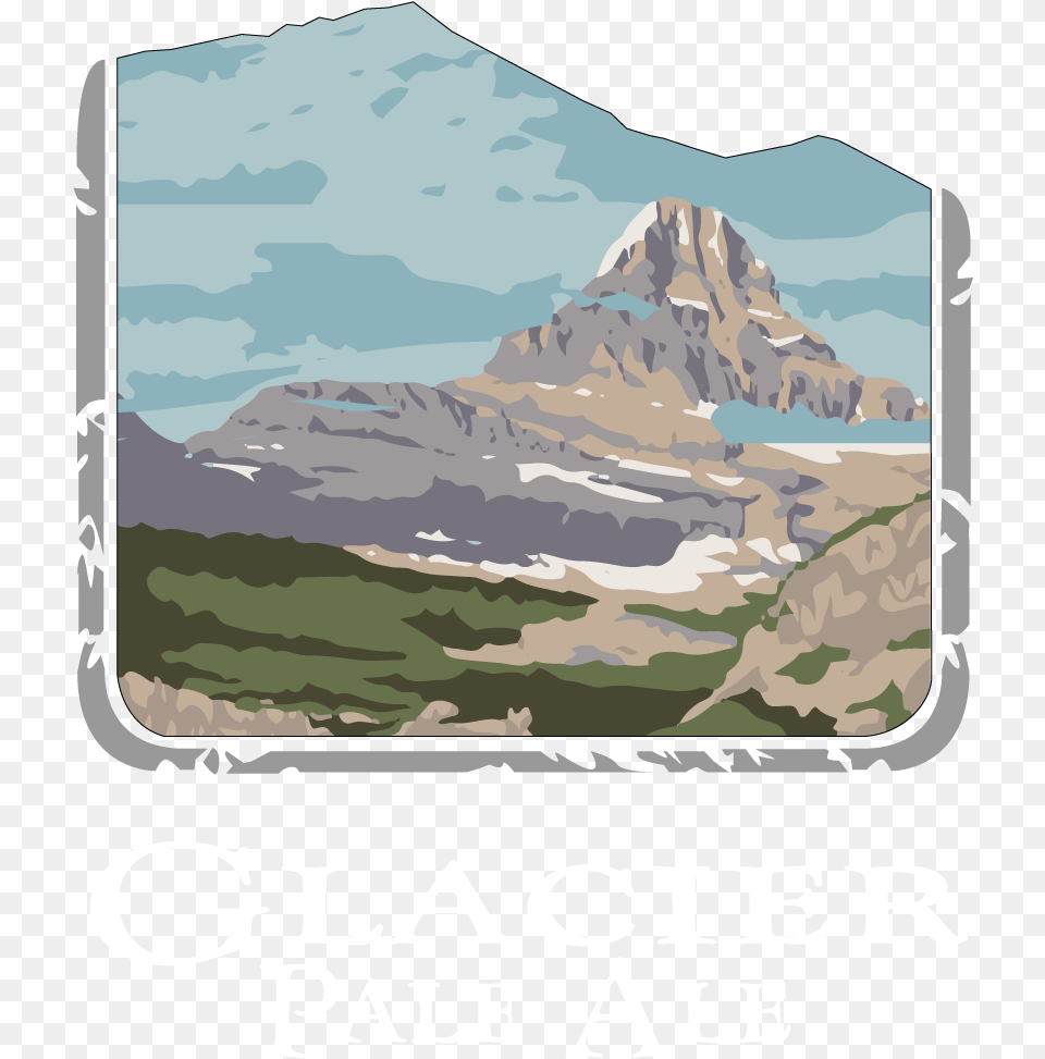 Glacier Pale Ale Graphic Of Glacier National Park, Outdoors, Peak, Nature, Mountain Range Png Image