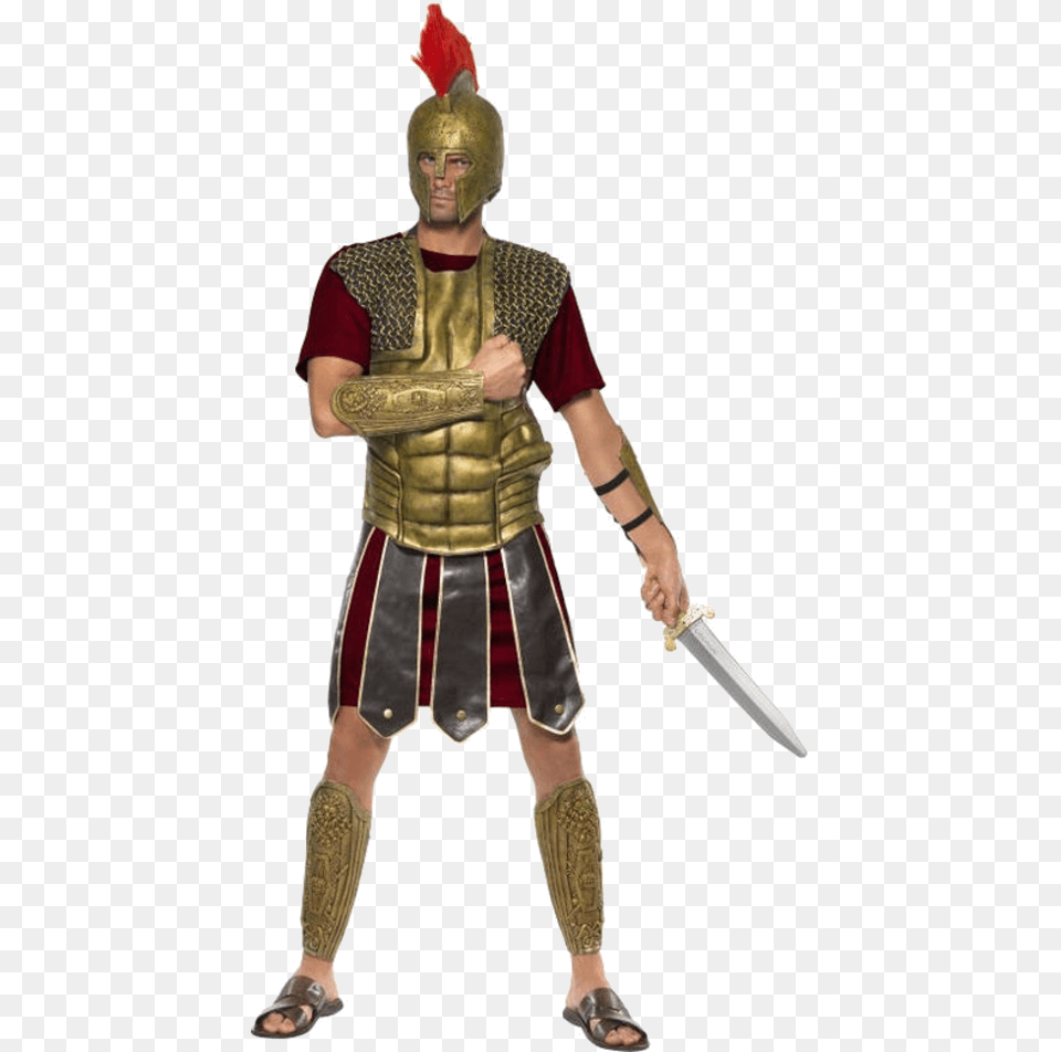 Gladiator Costume Men, Armor, Weapon, Sword, Blade Png