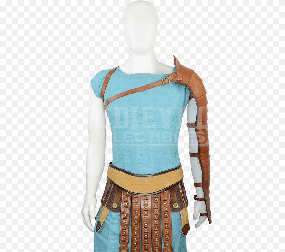 Gladiator Leather Segmentata Left Arm Guard Leather Full Arm Guard, Adult, Female, Person, Woman Png