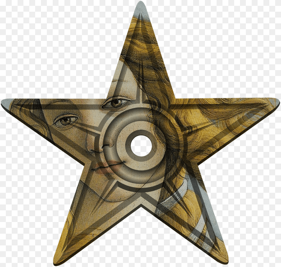 Glam Barnstar Venus Botticelli Estrela, Star Symbol, Symbol, Aircraft, Airplane Png
