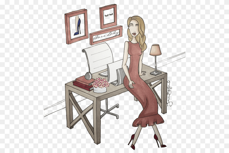 Glam Meets Girl Writing Desk, Table, Furniture, Adult, Person Free Png