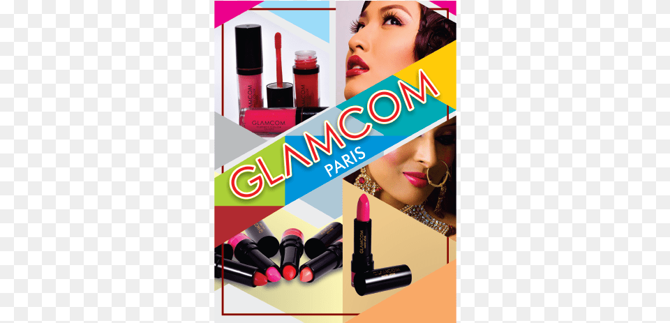 Glamcom Poster Designed By Brand Born Eye Liner, Cosmetics, Lipstick Free Png