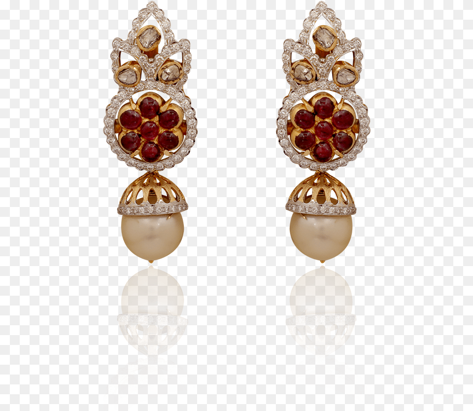 Glamorous Antique Ruby Pearl Earring, Accessories, Jewelry Png