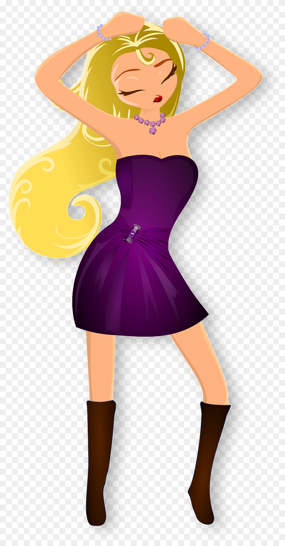 Glamorous Lady Dancing Clipart, Formal Wear, Clothing, Dress, Evening Dress Png