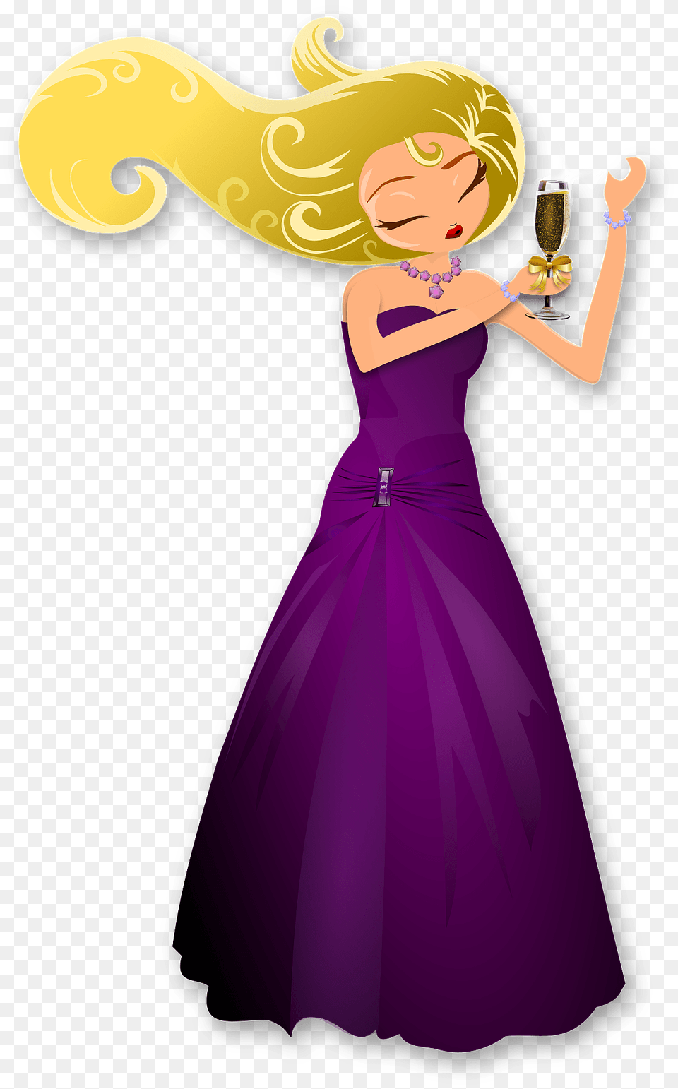 Glamorous Lady Dancing Clipart, Formal Wear, Clothing, Dress, Evening Dress Free Png