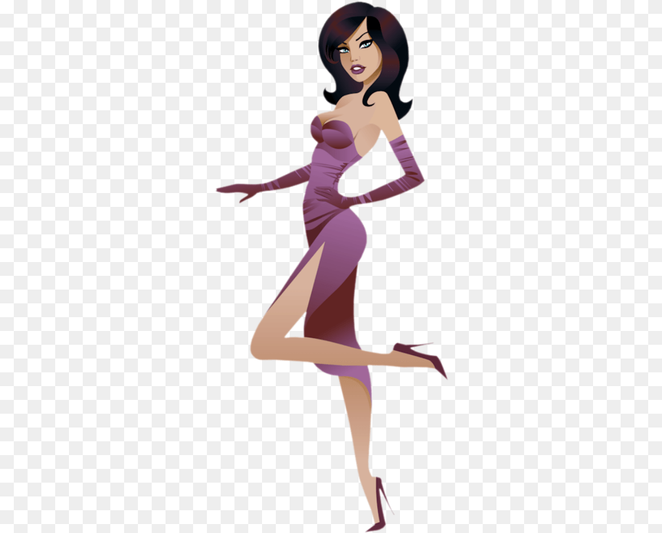 Glamour Clip Art Sexy Transprent Hot Girl Cartoon, Clothing, Dancing, Dress, Person Free Transparent Png