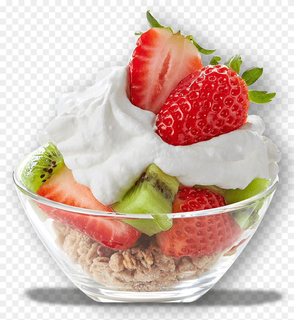 Glas Fruit Whip Strawberry Kiwi Strawberries And Kiwis With Cream, Dessert, Food, Whipped Cream, Ice Cream Free Transparent Png