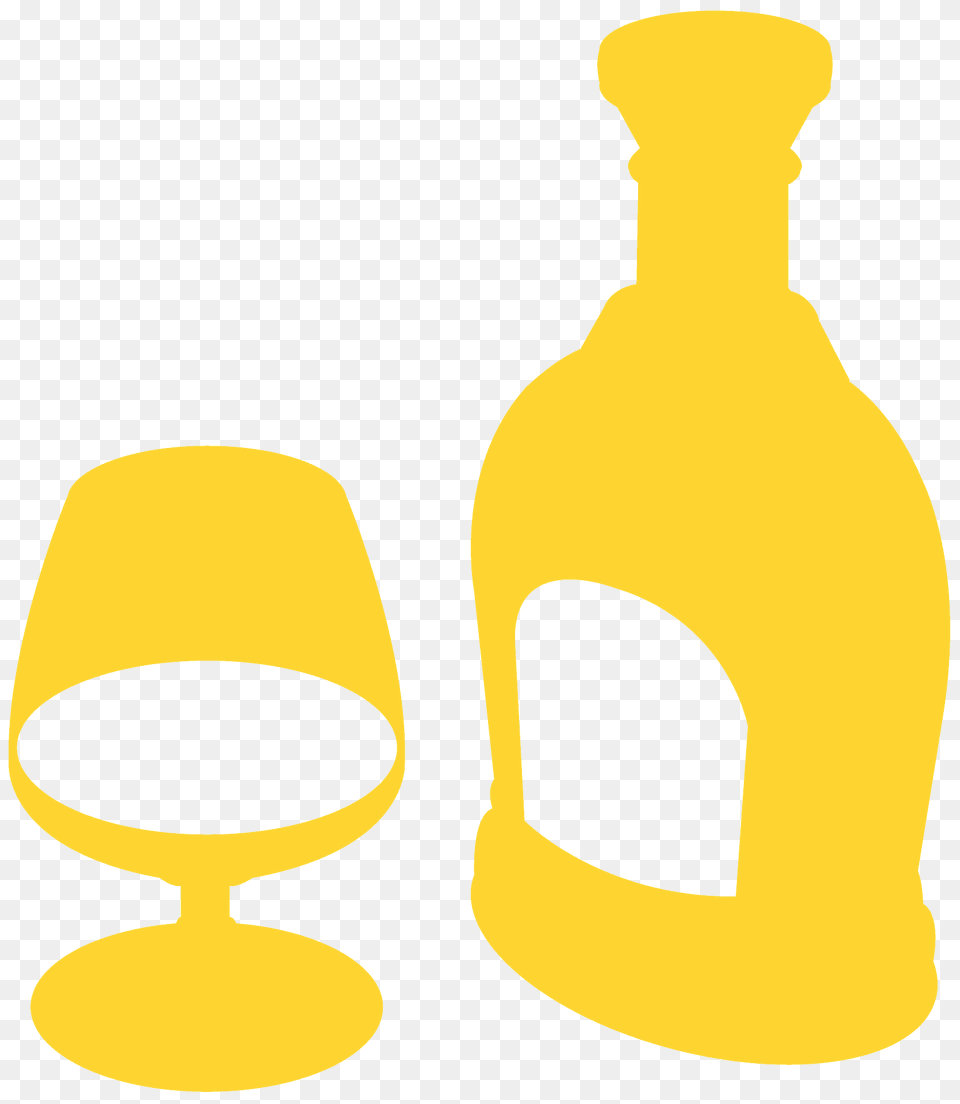 Glass And Bottle Of Cognac Silhouette, Alcohol, Wine, Liquor, Wine Bottle Png Image