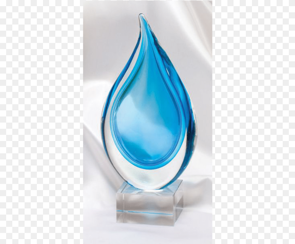 Glass Art Aqua Teardrop Award G542 Glass Sculpture, Jar, Pottery, Vase, Bottle Png