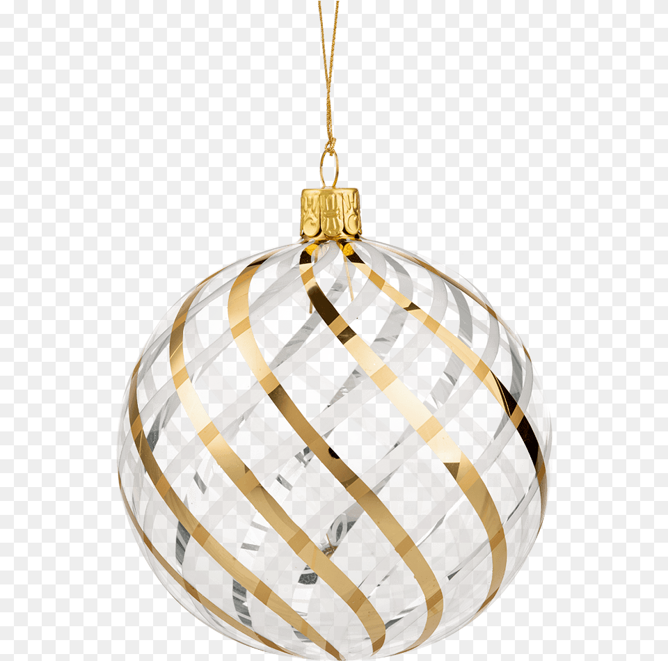 Glass Bauble Clear With Gold White Net Pattern 10 Gold White Christmas Ball, Lamp, Chandelier, Accessories Free Png Download