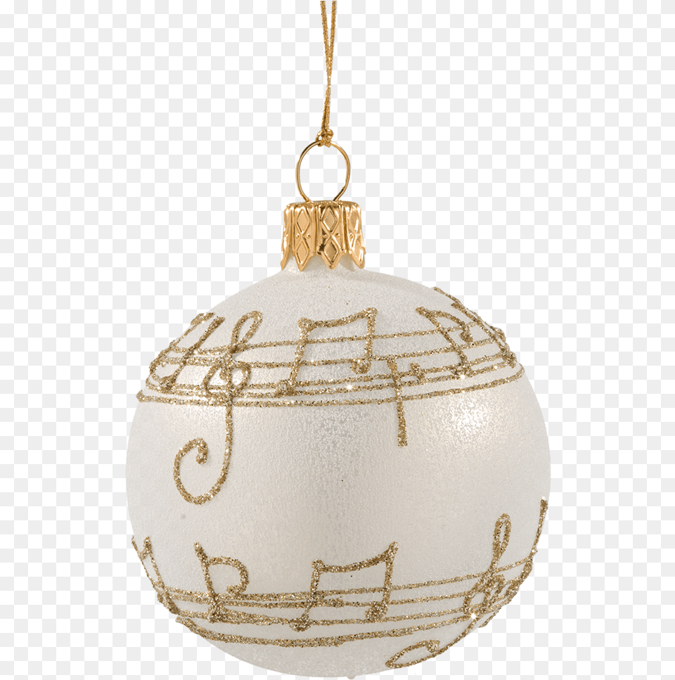 Glass Bauble Cream Colored With Musical Notes 6 Cm Note De Musique Noel, Accessories, Jewelry, Necklace Free Transparent Png