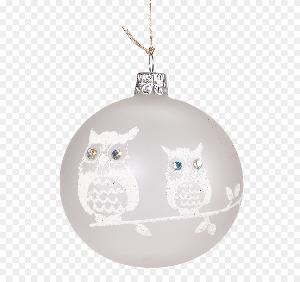 Glass Bauble Frosted White With Two White Owls 8cm Animierte Gifs, Accessories, Animal, Bird Free Png